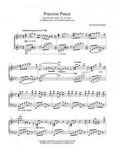 Precious Peace - sheet music - Joe Bongiorno - Shigeru Kawai solo piano
